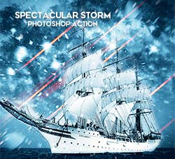 极品PS动作－雪暴来袭(含高清视频教程)：Spectacular Storm Photoshop Action